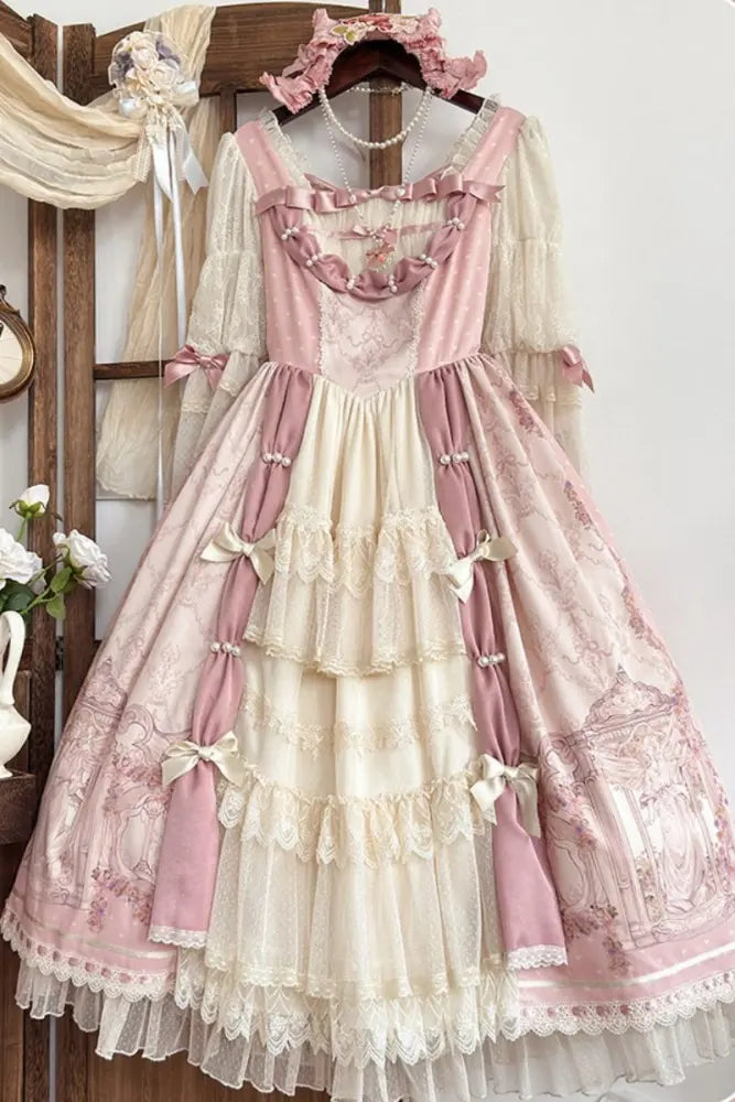 Rococo Retro Palace-Print Lolita OP Dress - image 12