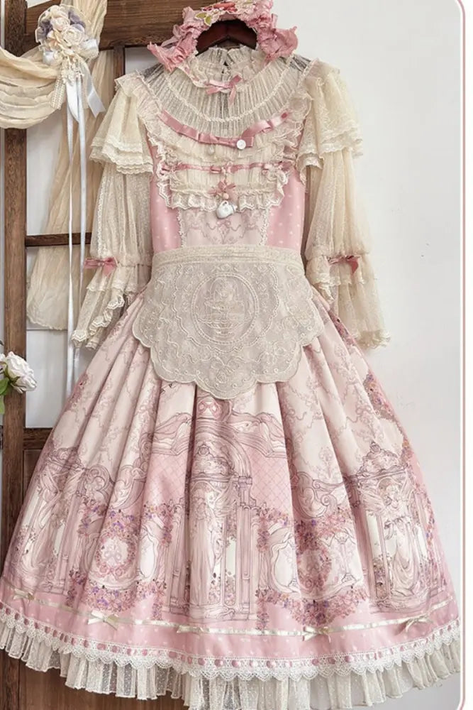 Rococo Retro Palace-Print Lolita OP Dress - image 13