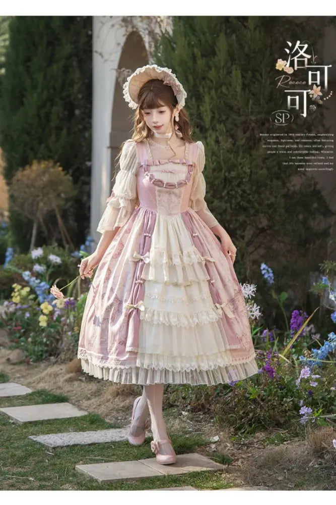 Rococo Retro Palace-Print Lolita OP Dress - image 15