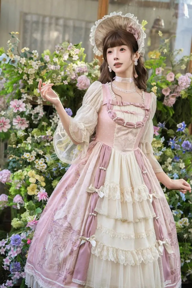 Rococo Retro Palace-Print Lolita OP Dress - image 17