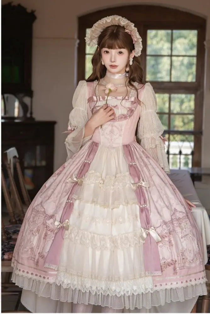 Rococo Retro Palace-Print Lolita OP Dress - image 18