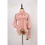 Four Season Blooming Flower Striped Jacquard Lolita Blouse - image 4