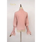 Four Season Blooming Flower Striped Jacquard Lolita Blouse - image 5