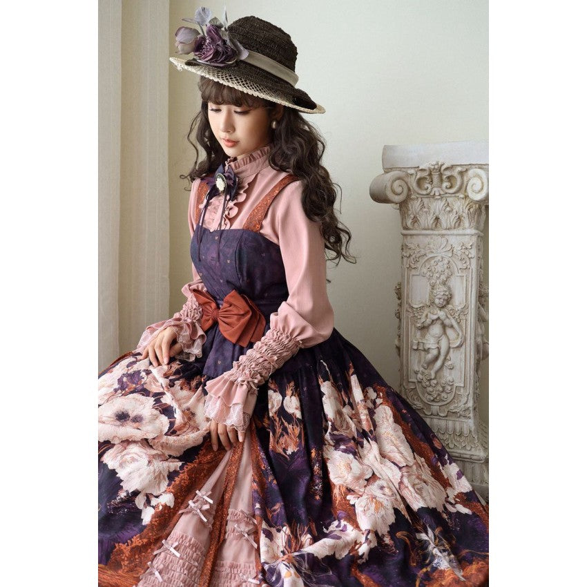 Four Season Blooming Flower Striped Jacquard Lolita Blouse - image 30