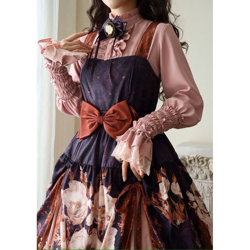 Four Season Blooming Flower Striped Jacquard Lolita Blouse - image 31
