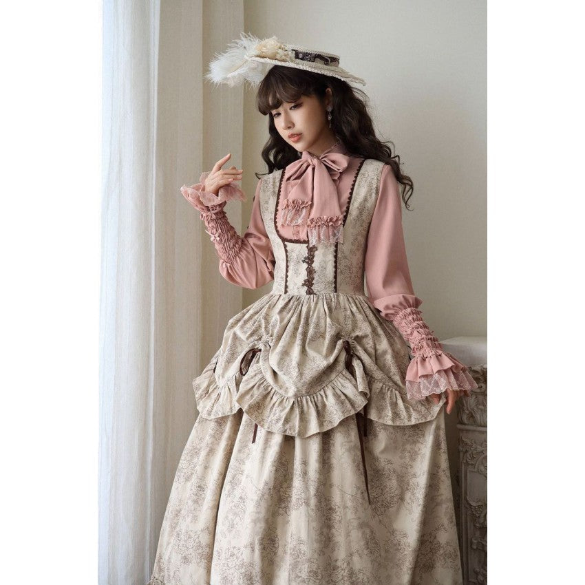 Four Season Blooming Flower Striped Jacquard Lolita Blouse - image 32