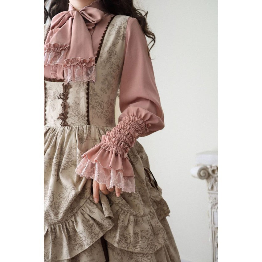 Four Season Blooming Flower Striped Jacquard Lolita Blouse - image 33