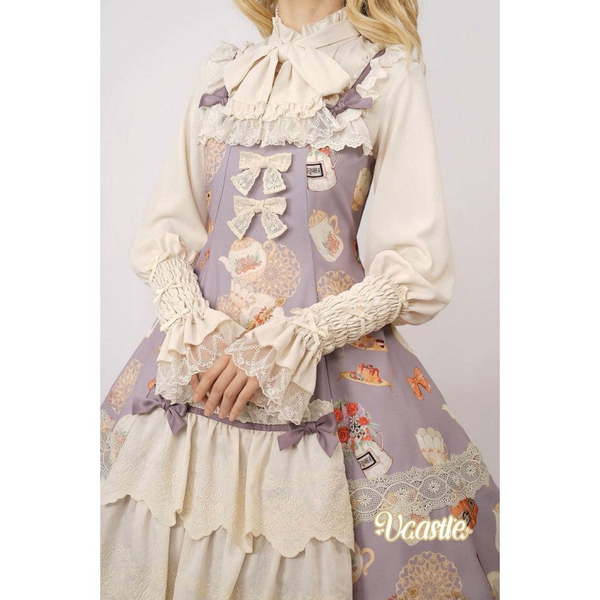 Four Season Blooming Flower Striped Jacquard Lolita Blouse - image 36