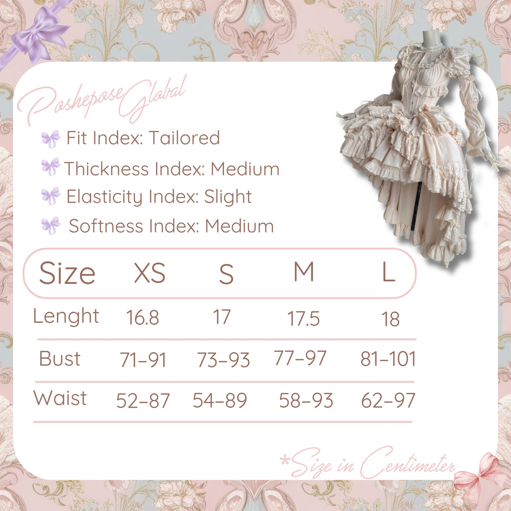 POSHEPOSE - Victorian Time Dress - official POSHEPOSE size chart