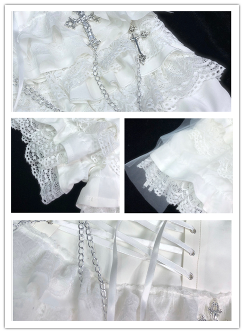 Gothic Punk Lolita Shorts and Tiered Lace Pantskirt - image 13