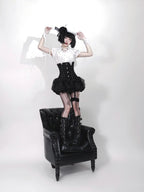 WONKA Gothic Lolita Black Top & Shorts Set - image 2