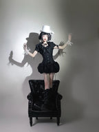WONKA Gothic Lolita Black Top & Shorts Set - image 4