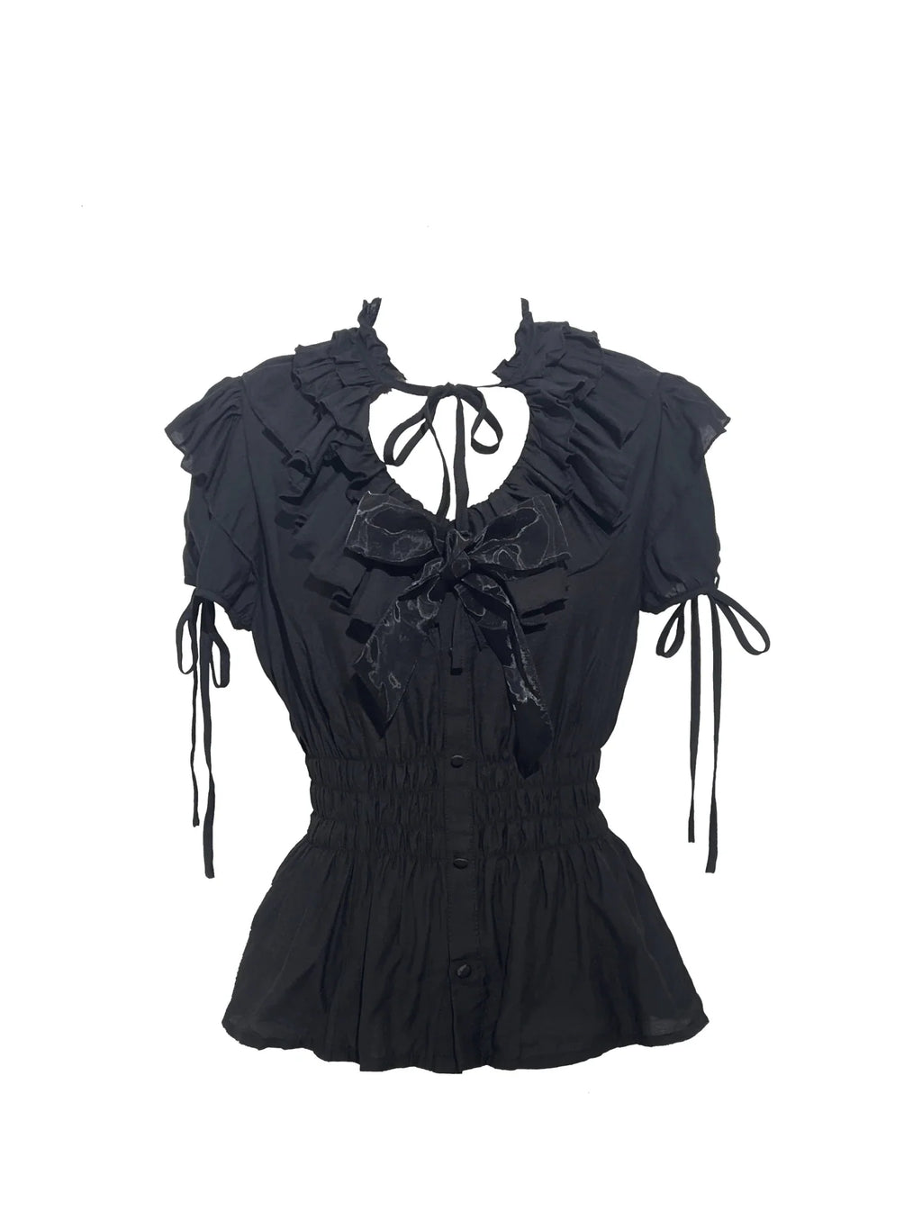 WONKA Gothic Lolita Black Top & Shorts Set - image 9