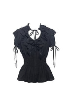 WONKA Gothic Lolita Black Top & Shorts Set - image 9