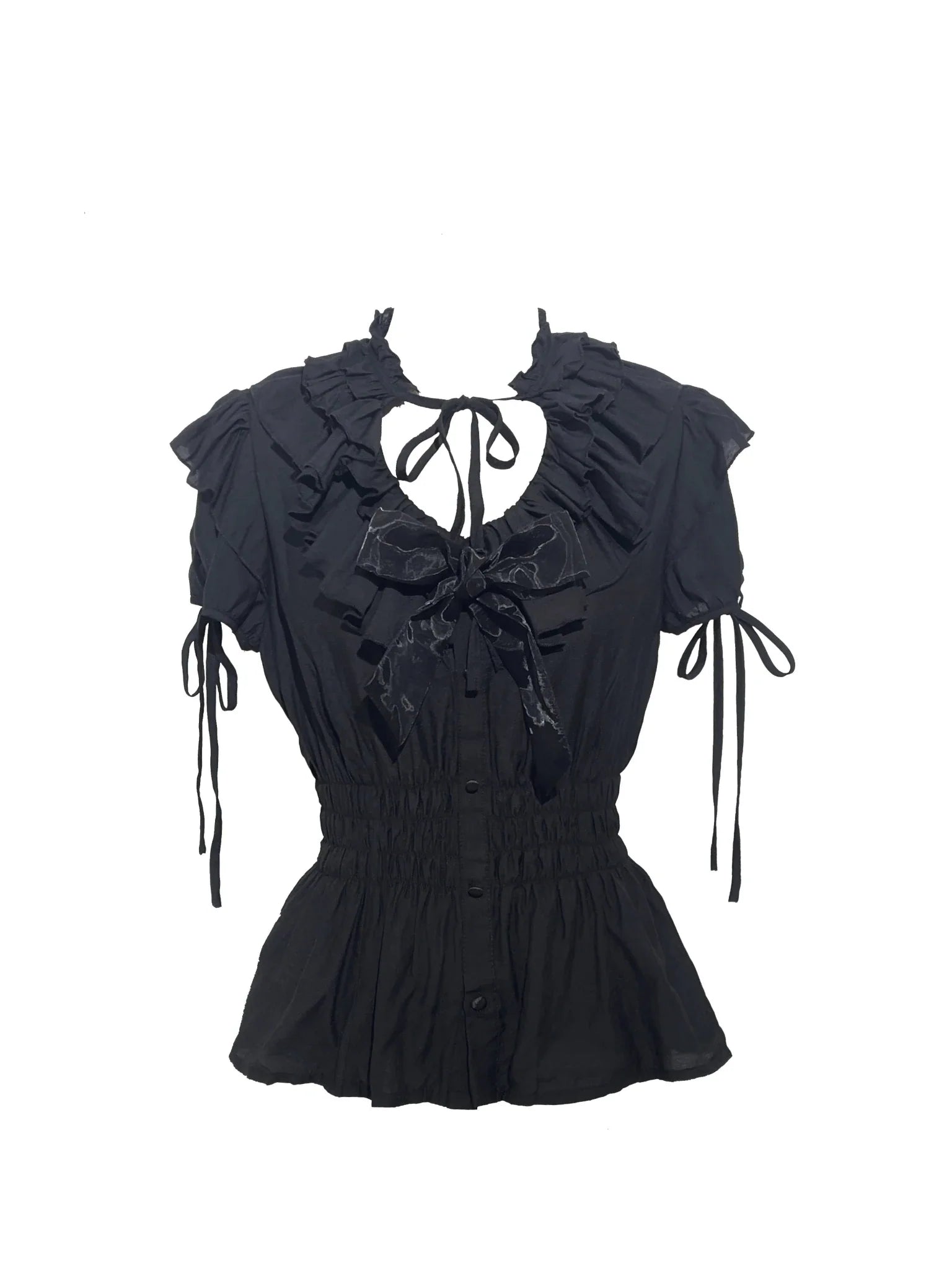 WONKA Gothic Lolita Black Top & Shorts Set - image 9