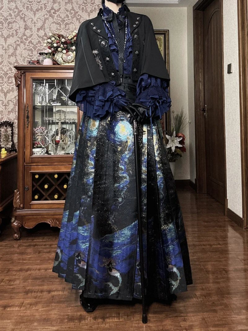 Mermaid Under the Galaxy Sea Qi Lolita Sweater, Blouses and Skirt - image 17