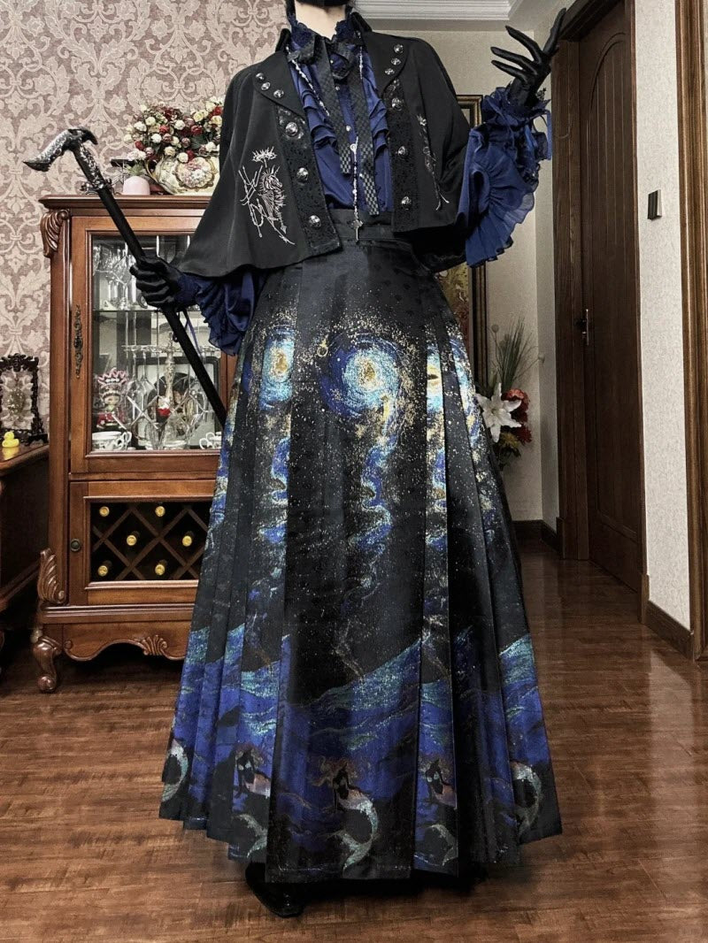 Mermaid Under the Galaxy Sea Qi Lolita Sweater, Blouses and Skirt - image 18