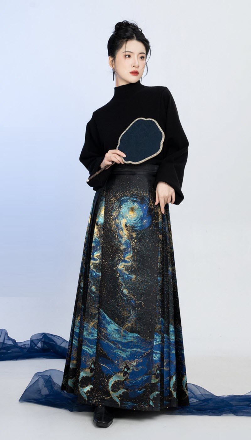 Mermaid Under the Galaxy Sea Qi Lolita Sweater, Blouses and Skirt - image 30
