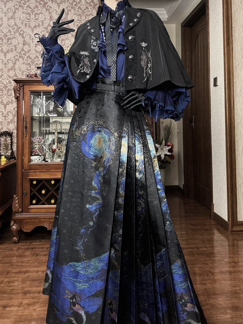 Mermaid Under the Galaxy Sea Qi Lolita Sweater, Blouses and Skirt - image 31