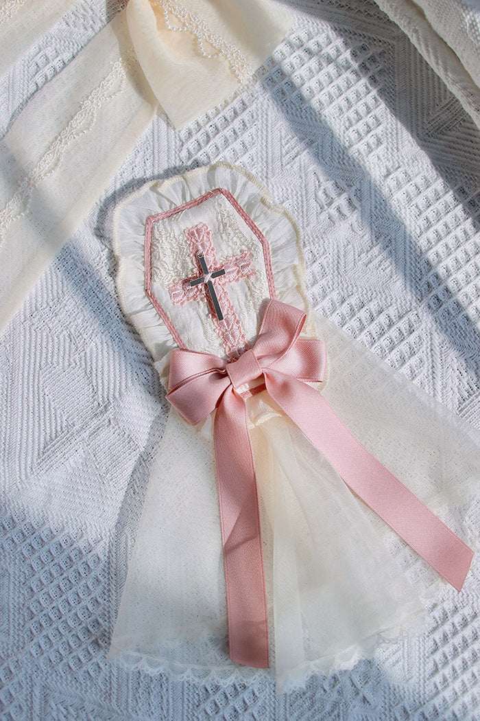 Alice Girl Cross Maiden Gothic Lolita Hair Clips Veil Headbow detail 12