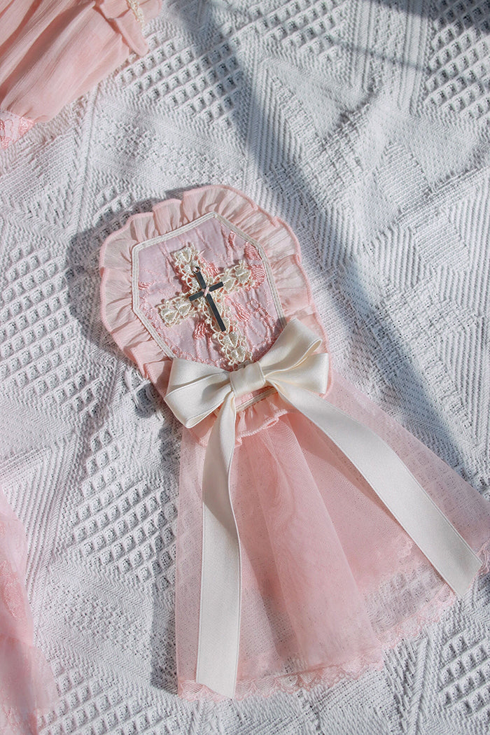 Alice Girl Cross Maiden Gothic Lolita Hair Clips Veil Headbow detail 14