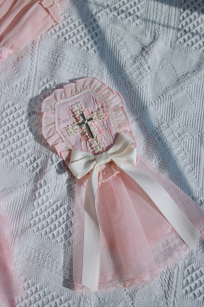 Alice Girl Cross Maiden Gothic Lolita Hair Clips Veil Headbow detail 15