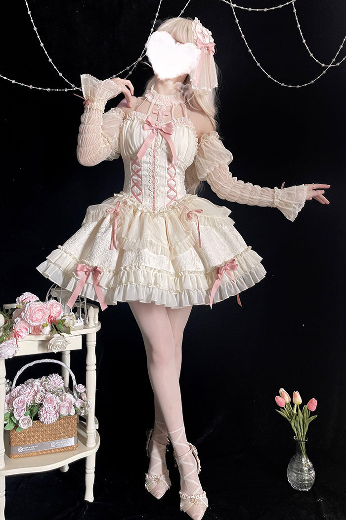 Alice Girl Cross Maiden Gothic Lolita Hair Clips Veil Headbow detail 17