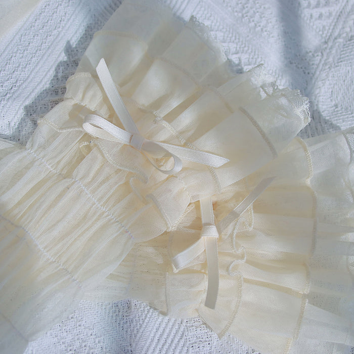 Alice Girl Cross Maiden Gothic Lolita Cuffs Puff Arm Sleeves detail 5