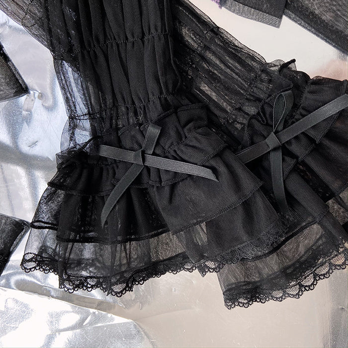 Alice Girl Cross Maiden Gothic Lolita Cuffs Puff Arm Sleeves detail 8