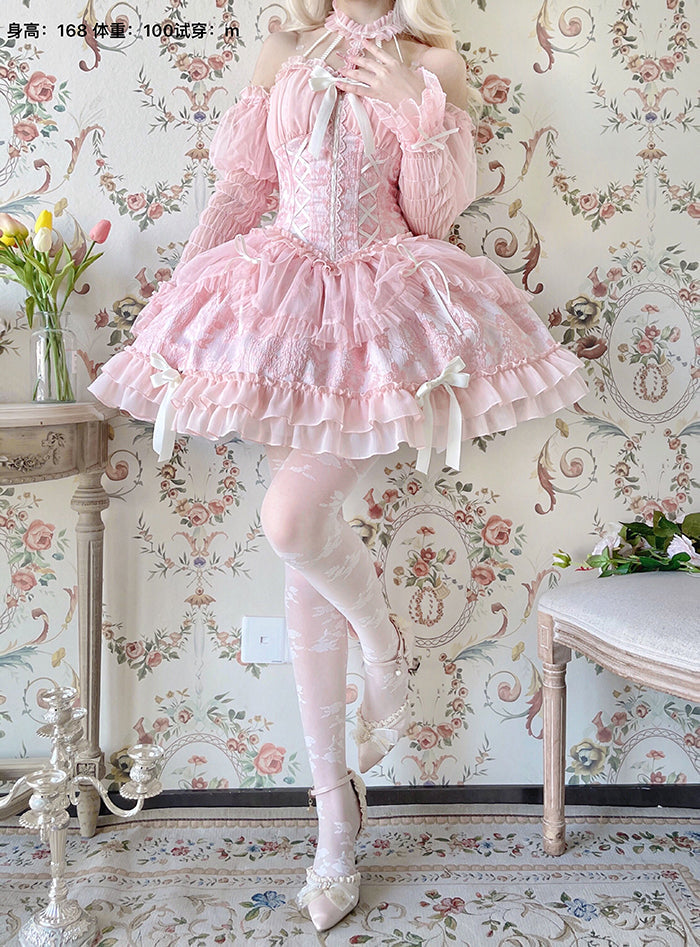 Alice Girl Cross Maiden Gothic Lolita Cuffs Puff Arm Sleeves detail 16