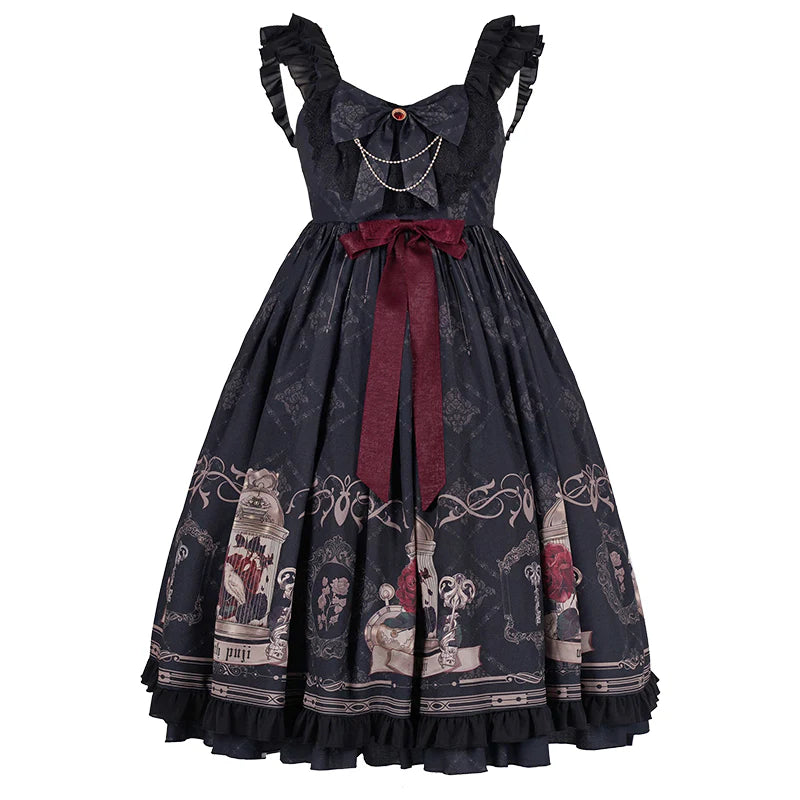Nightingale and Rose Gothic Lolita JSK detail 2