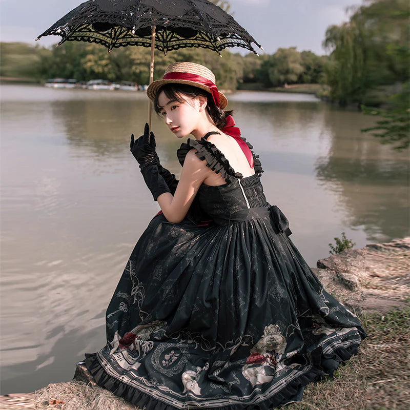 Nightingale and Rose Gothic Lolita JSK detail 3