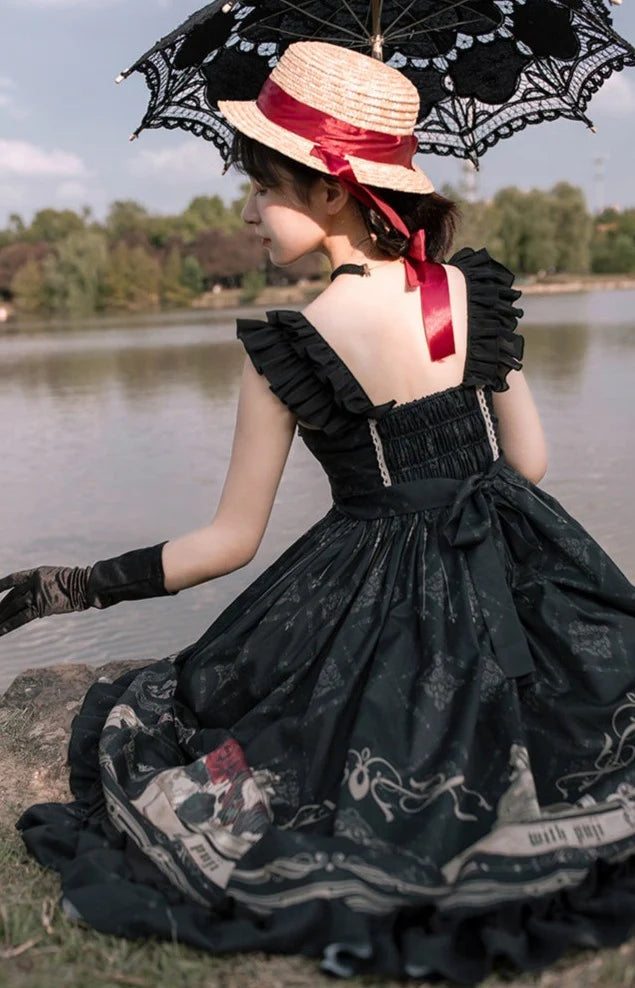 Nightingale and Rose Gothic Lolita JSK detail 6