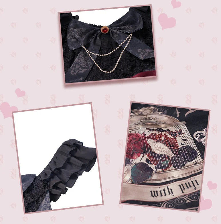 Nightingale and Rose Gothic Lolita JSK detail 8