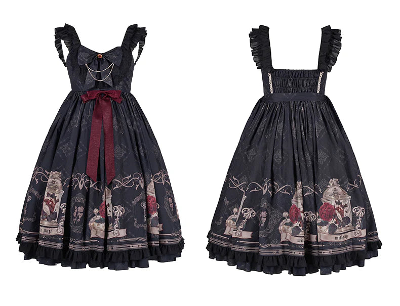 Nightingale and Rose Gothic Lolita JSK detail 9