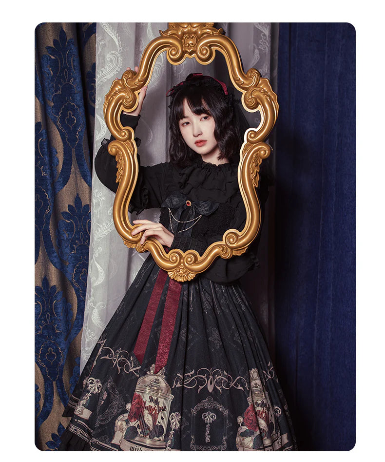 Nightingale and Rose Gothic Lolita JSK detail 12
